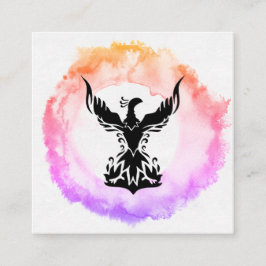 *~* Ombre Hot Pink Black Phoenix Feuerring Quadratische Visitenkarte