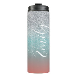 Ombre Imitats Sparkle Farbenfrohe Mit Monogramm Be Thermosbecher