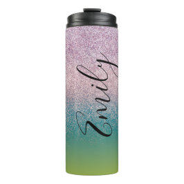 Ombre Imitats Sparkle Farbenfrohe Mit Monogramm Be Thermosbecher