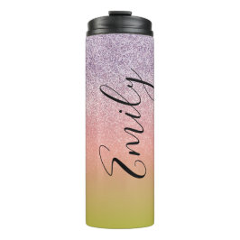 Ombre Imitats Sparkle Farbenfrohe Mit Monogramm Be Thermosbecher
