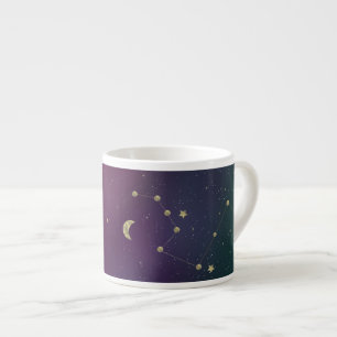 Ombre-Konstellation Galaxy Lila Faux-Goldsterne Espressotasse