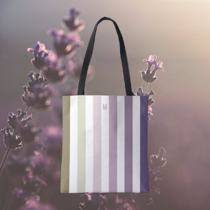 Ombre Lavender Field Strip & Personalisiert Monogr Tasche