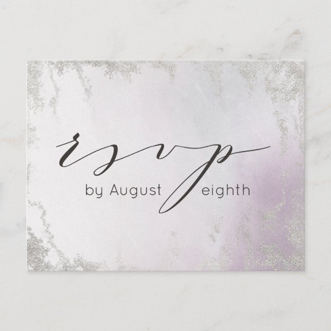 Ombre Light Lila Silver Wedding Meal Choice UAWG Postkarte (Vorderseite)
