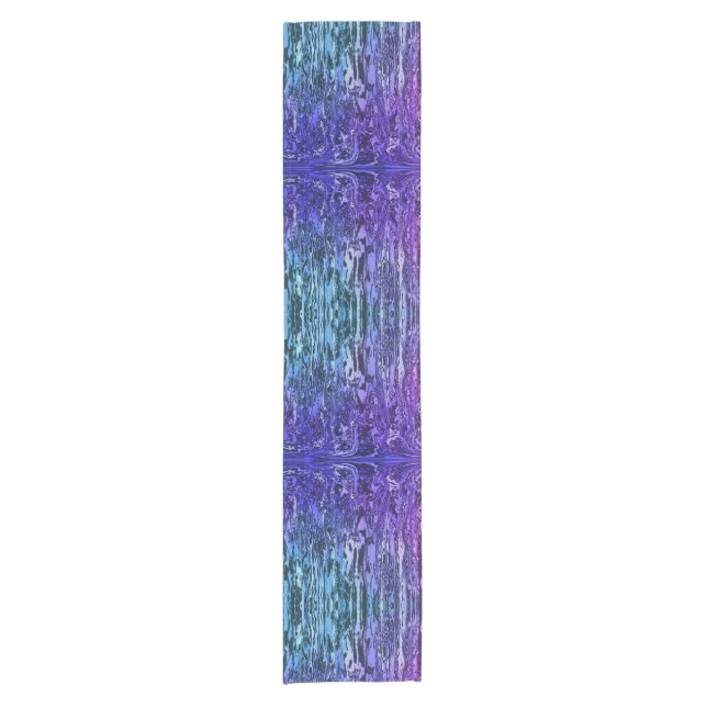 Ombre Lila Fluid Acrylic Kurzer Tischläufer (Vorderseite)
