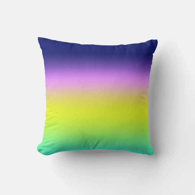 Ombre lila-gelbe Frühlingsfarbenrippe Kissen (Vorderseite)