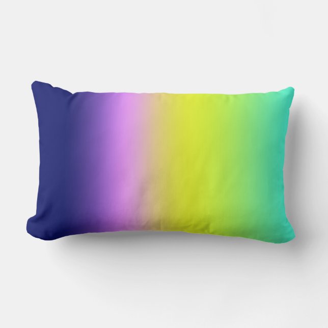 Ombre lila-gelbe Frühlingsfarbenrippe Lendenkissen (Vorderseite)