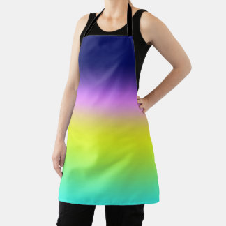 Ombre lila-gelbe Frühlingsfarbenrippe Schürze