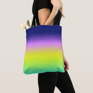 Ombre lila-gelbe Frühlingsfarbenrippe Tasche
