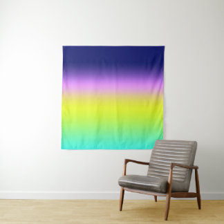 Ombre lila-gelbe Frühlingsfarbenrippe Wandteppich
