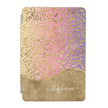 Ombre Lila Pink Gold Leopard Glam Personalisiert