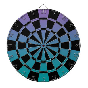 Ombre Lila Türkis und Schwarz Dartscheibe