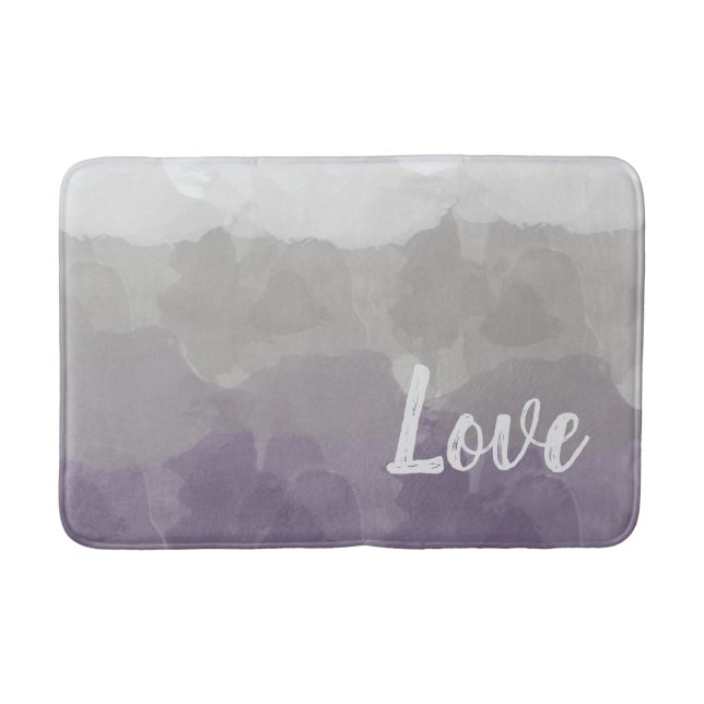 Ombre Lila und grau Liebe Graceful Gradient Badematte (Vorderseite)