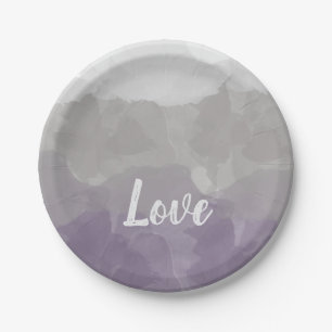 Ombre Lila und grau Liebe Graceful Gradient Pappteller