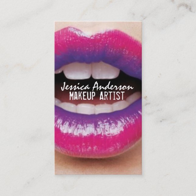 Ombre Lippenstift-Maskenbildner Visitenkarte (Vorderseite)