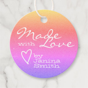 Ombre Made with Liebe Heart Symbol Rainbow Colors Geschenkanhänger