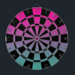 Ombre Magenta Lila Aquamarin und schwarz Dartscheibe<br><div class="desc">Ombre Magenta Lila Aquamarin- und Black Dart Board</div>