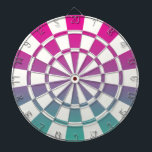 Ombre Magenta Lila Aquamarin und weiß Dartscheibe<br><div class="desc">Ombre Magenta Lila Aquamarines und weißes Dart Board</div>