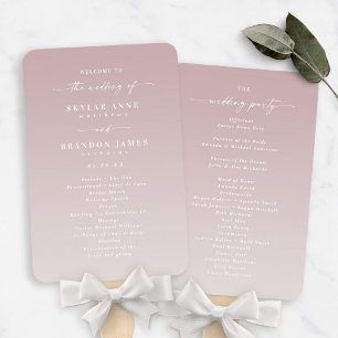 Ombre Mauve & Gardenia Wedding Zeremony Program Fächer