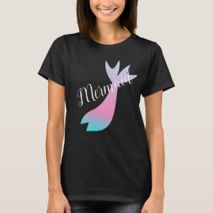 Ombre Meerjungfrau Schwanz Regenbogen Rosa Türkis T-Shirt