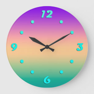 Ombre , mehrfarbig große wanduhr