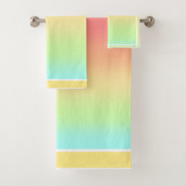 Ombre Mélange Pêche, Turquoise, Serviette Jaune Ve