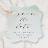 Ombre Mint Green Mattiert Gold Foil Save the Date