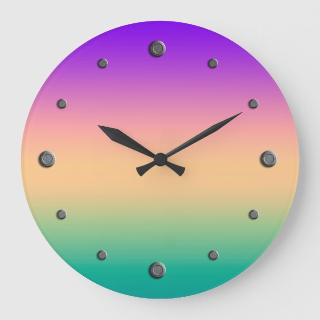 Ombre , multicolored große wanduhr (Vorderseite)