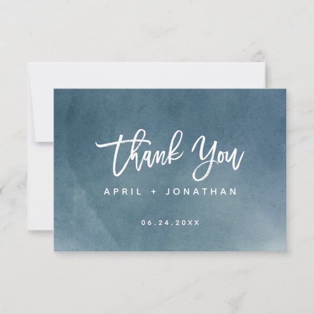 Ombre Nichts Extravagant nur Liebe Brush Typografi Dankeskarte (Vorderseite)