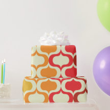 Ombre Ogee Muster in Orange, Mandarine und Rot