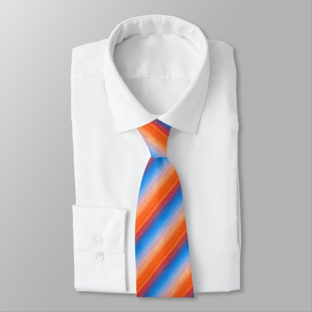 Ombre Orange Blue Sunset Krawatte (Gebunden)