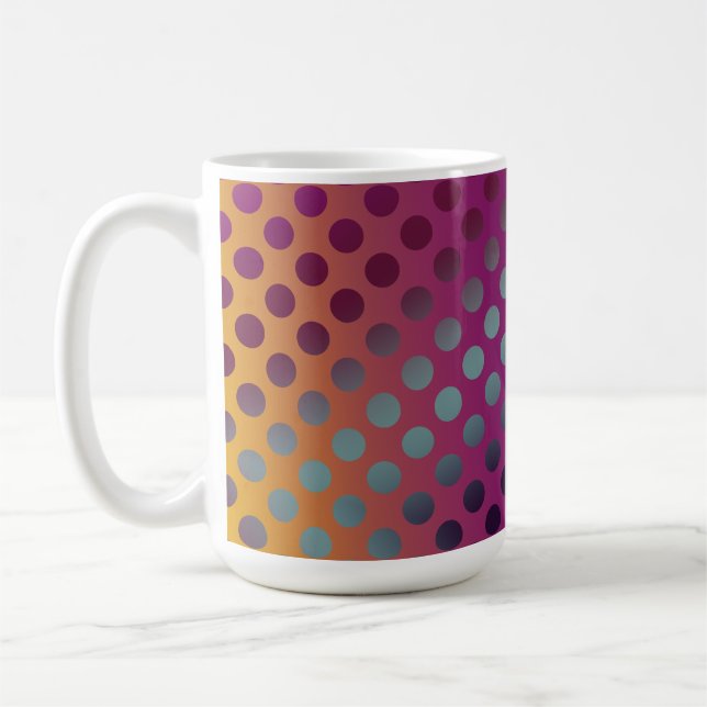 Ombre Passion Fruit Polka Dots Maroon Gelb Aquamar Kaffeetasse (Links)