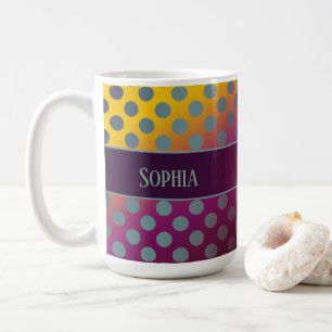Ombre Passion Fruit Polka Dots Personalisiert Kaffeetasse