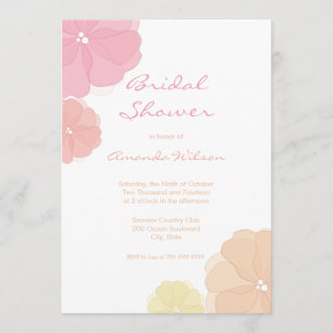 Ombre Pastel Floral Bridal Dusche Einladungen