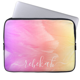 Ombre Pastel Swan Feathers Laptopschutzhülle