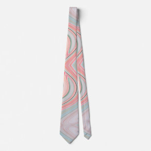 ombre Pastell-Mint-Korallenrosa Marmorwirbel Krawatte