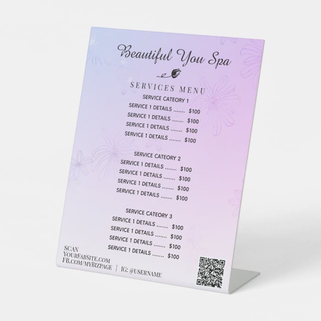 *~* Ombre Patel Rainbow Table Pedestzeichen Sockelschild (Vorderseite)