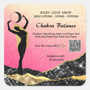 *~* Ombre Peach Pink Goddess Intention Zauberspruc Quadratischer Aufkleber