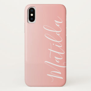 Ombre Peach Pink Schlichter Personalisierter Name Case-Mate iPhone Hülle