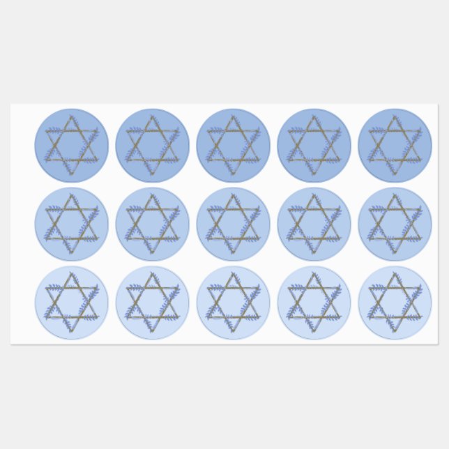 Ombre Periwinkle und Gold Star von David Etiketten (Blatt)