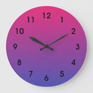 Ombre Pink and Purple Große Wanduhr