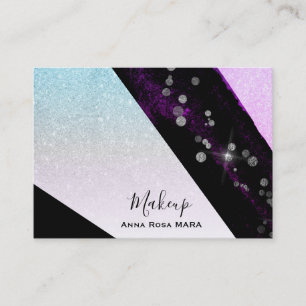 *~* Ombre Pink Aquamarin Glitzer Geometric Girly C Visitenkarte