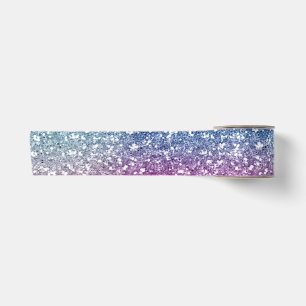 Ombre Pink Blau Glitter-Verpackungspapier Satinband