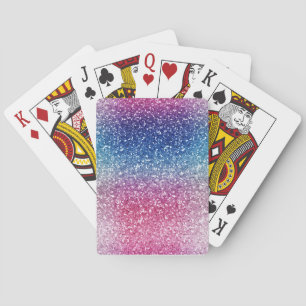Ombre Pink Blau Glitter-Verpackungspapier Spielkarten