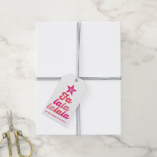 Ombre Pink Falalala Script Xmas Tree Spaß Urlaub Geschenkanhänger