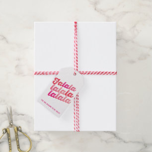 Ombre Pink Falalalala Bold Script Moderner Urlaub Geschenkanhänger