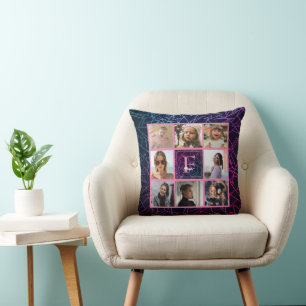 Ombre Pink Foto Collage Throw Kissen