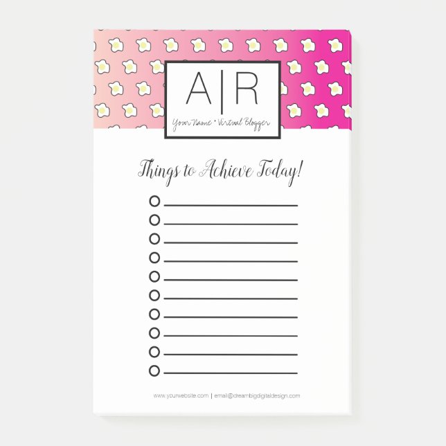 Ombre Pink Fried Eggs Post-it Klebezettel (Vorderseite)