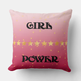 Ombre Pink Girl Power Throw Kissen