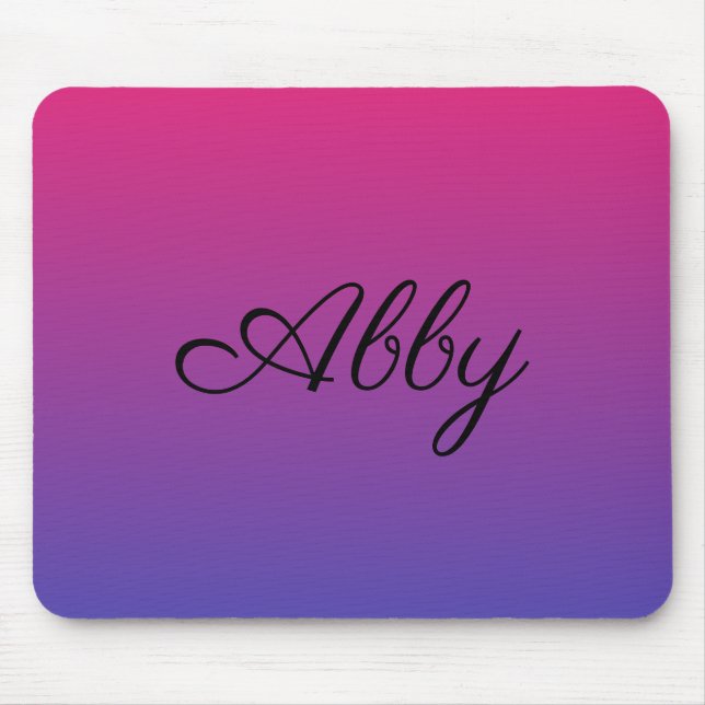 Ombre Pink und Lila Mousepad (Vorne)