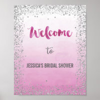 Ombre Pink und Silber Willkommenspopster drucken